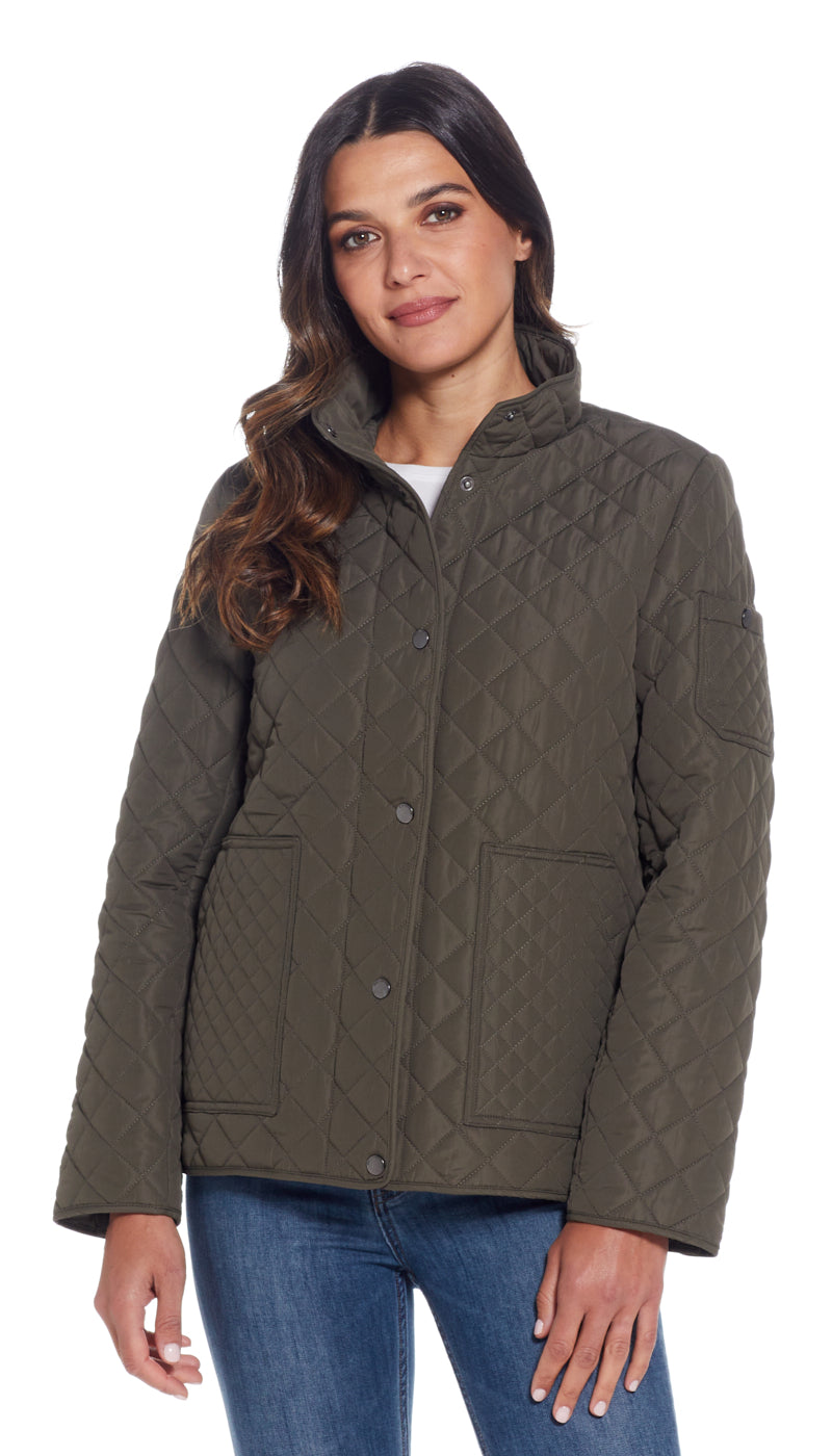 QUILTED SNAP FRONT JACKET