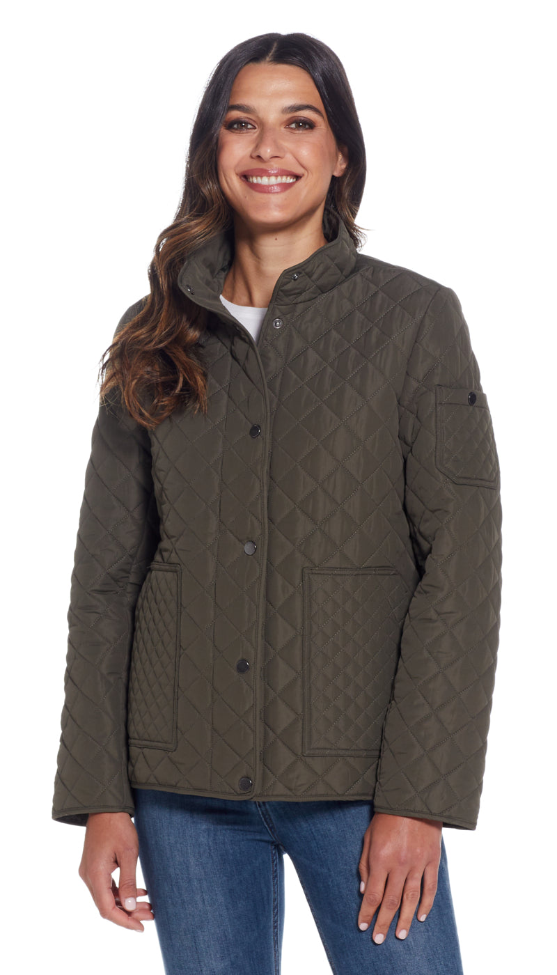 QUILTED SNAP FRONT JACKET