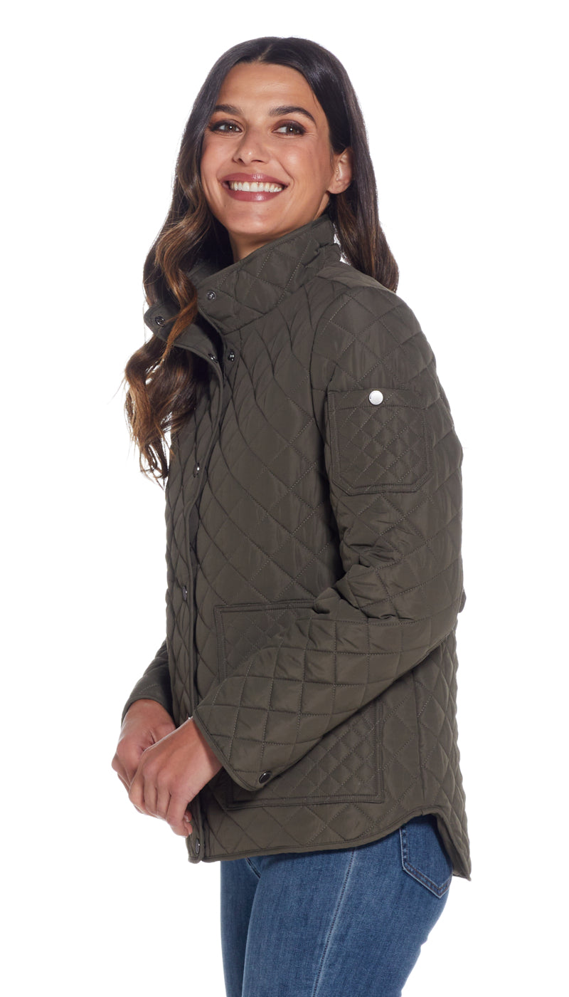 QUILTED SNAP FRONT JACKET