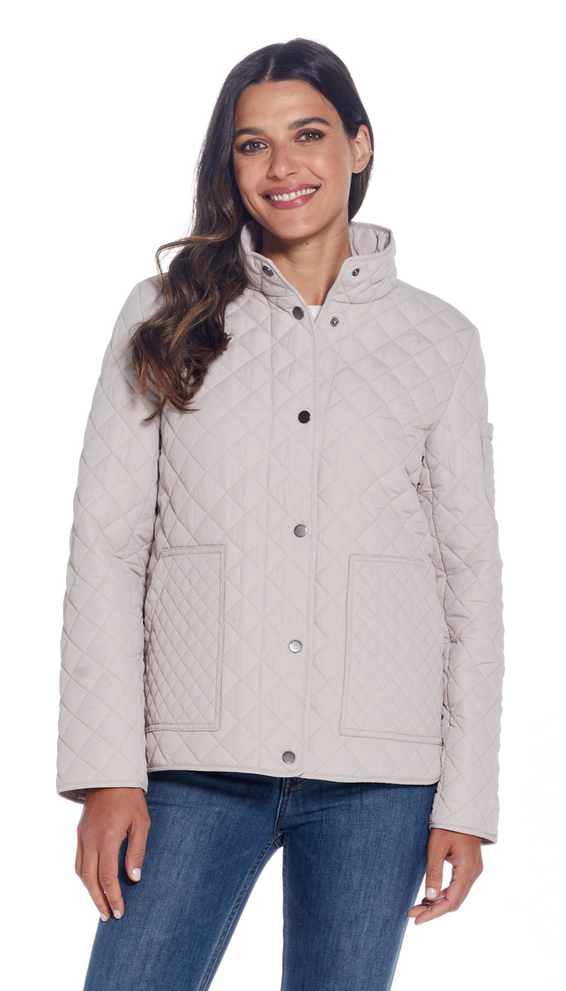 QUILTED SNAP FRONT JACKET