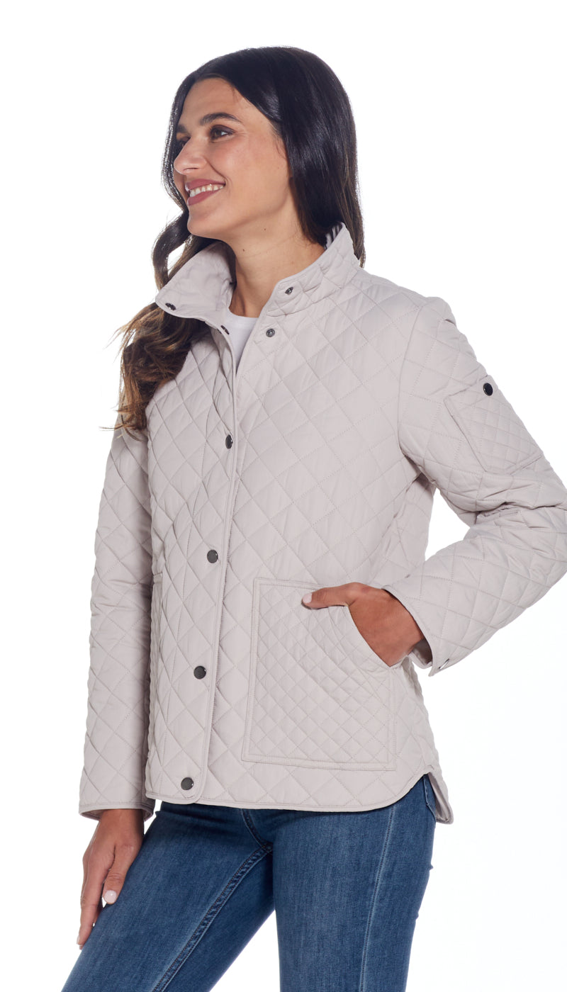 QUILTED SNAP FRONT JACKET