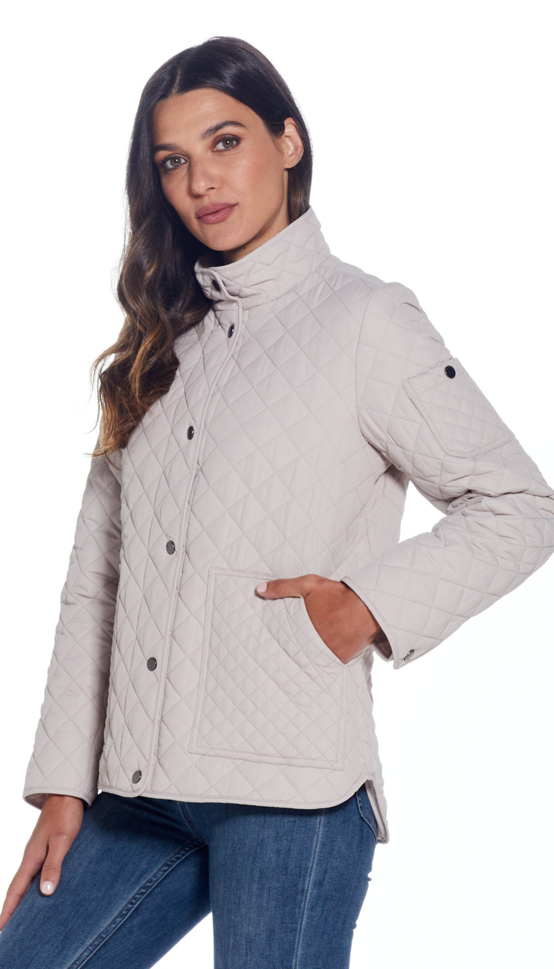 QUILTED SNAP FRONT JACKET