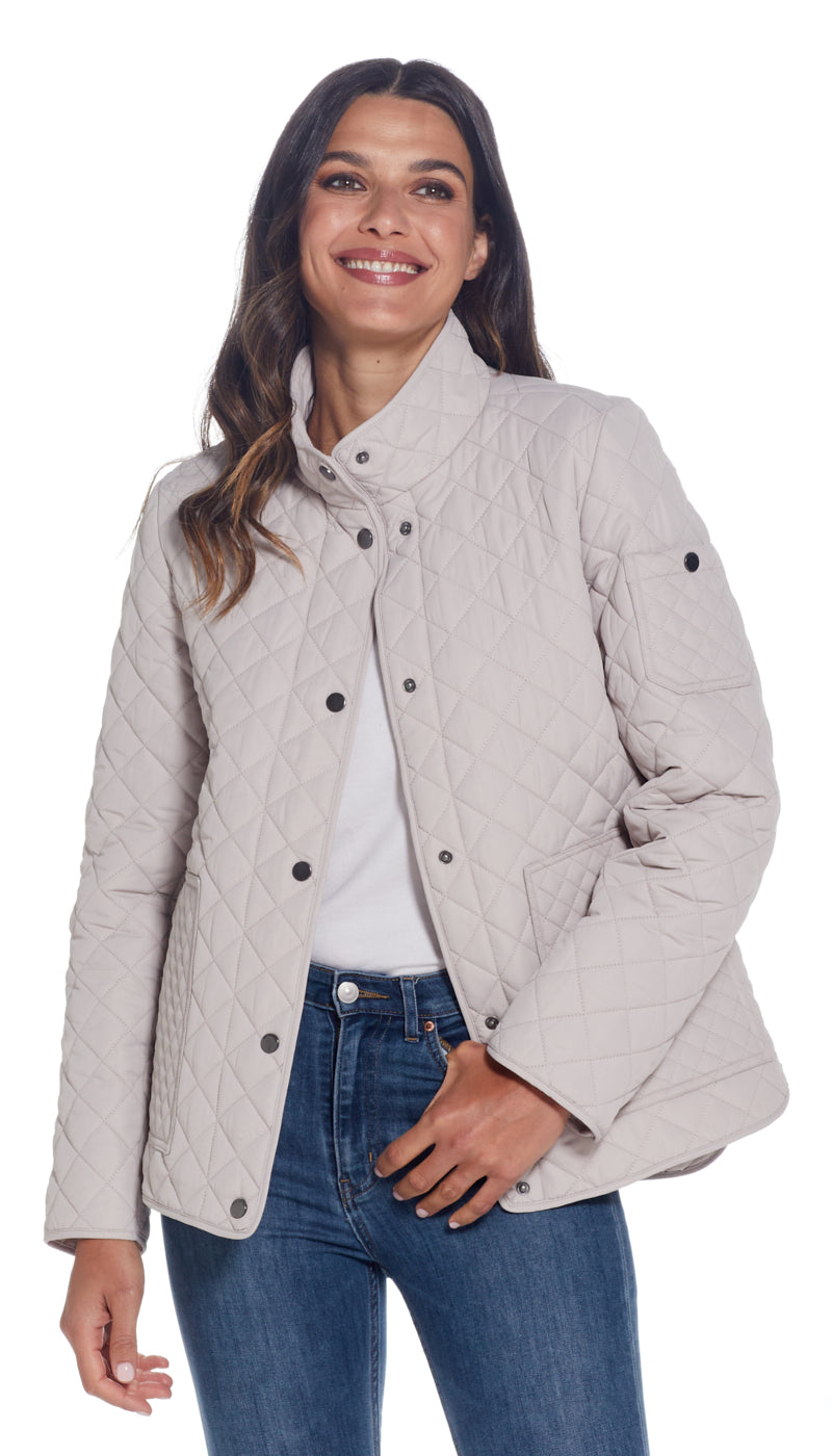 QUILTED SNAP FRONT JACKET