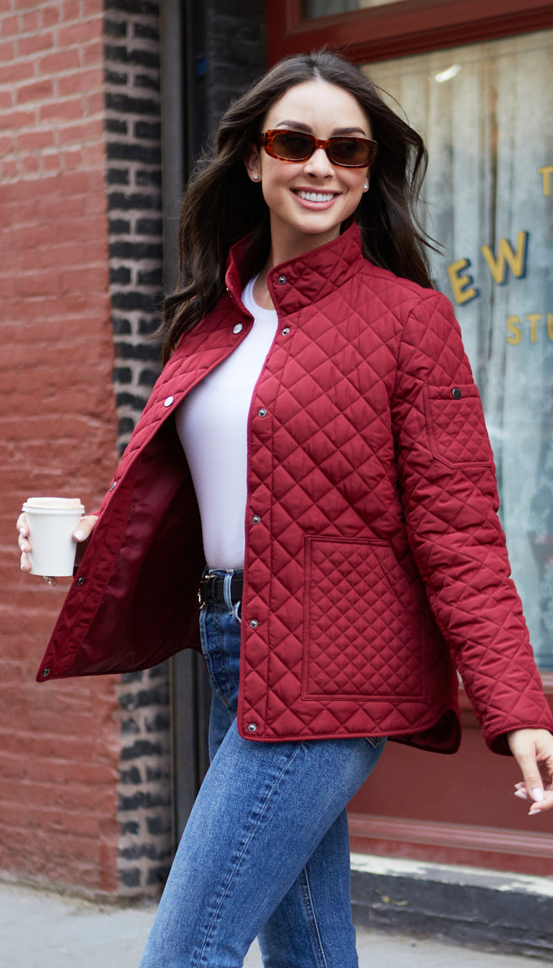 QUILTED SNAP FRONT JACKET