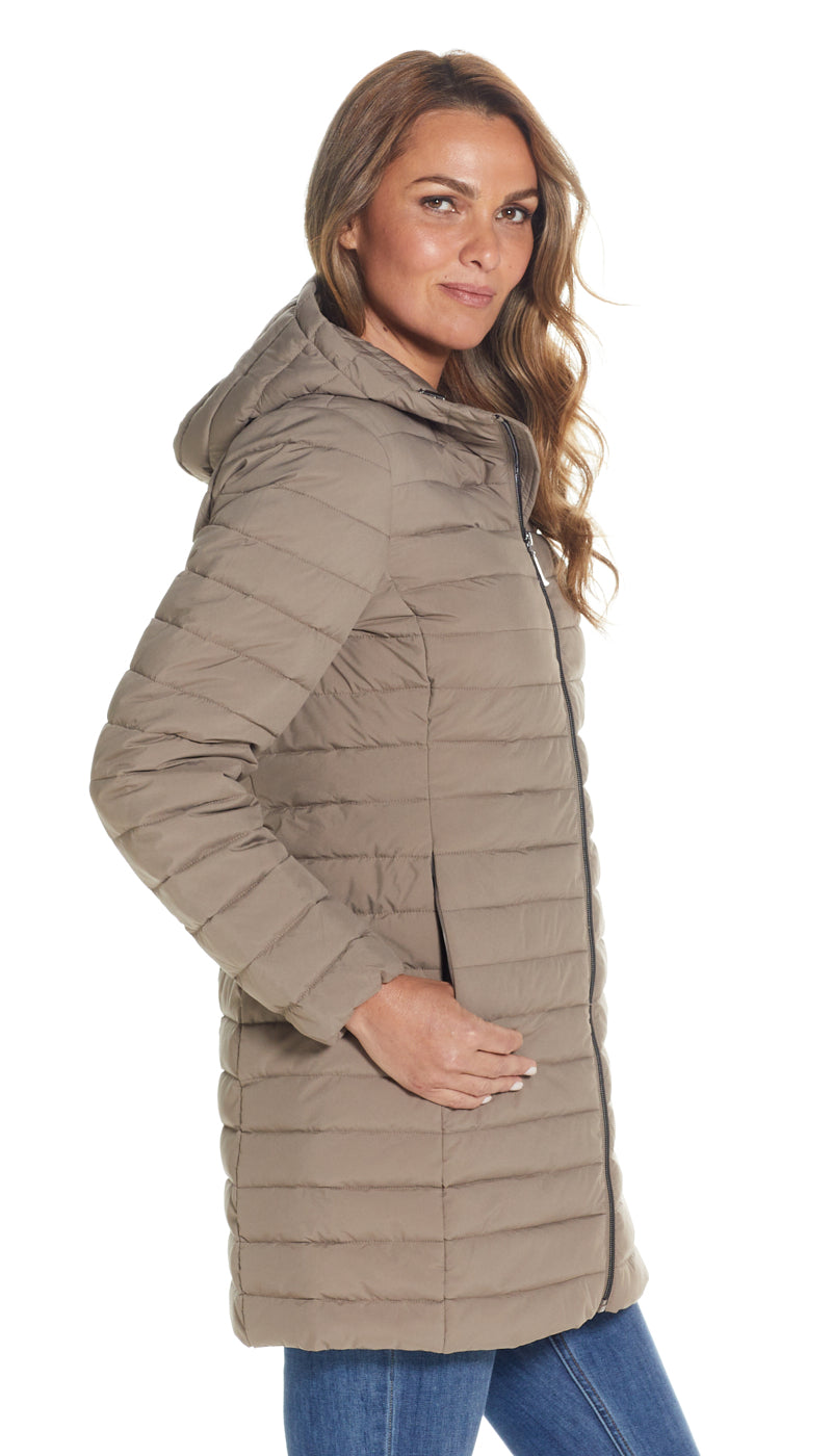 MODERN SHAPED PUFFER WITH STRETCH