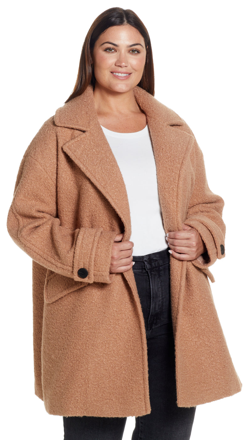 POLY BOUCLÉ PEACOAT