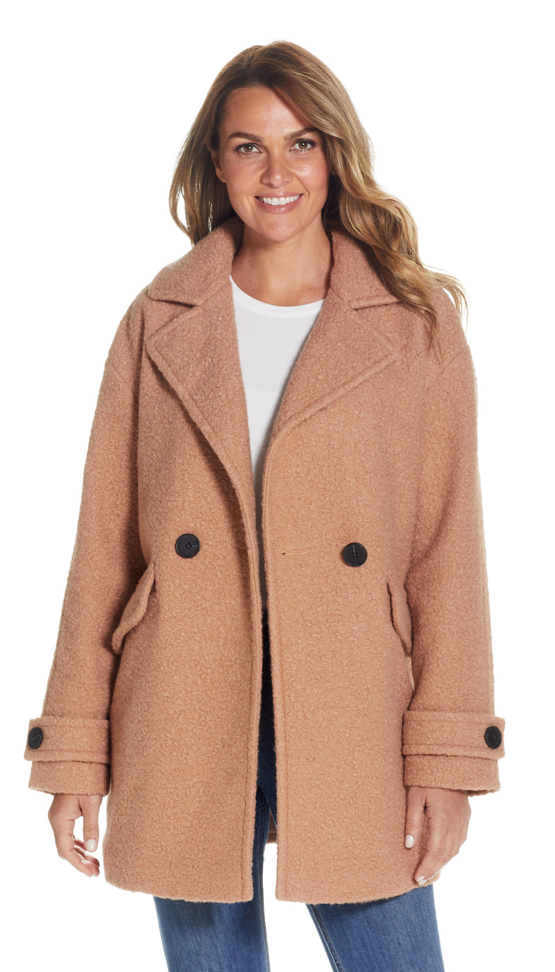 POLY BOUCLÉ PEACOAT