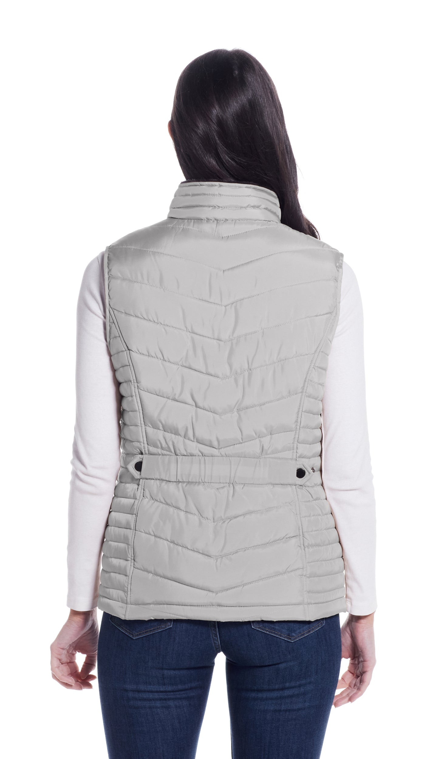 QUILTED PUFFER VEST WITH PLUSH LINING