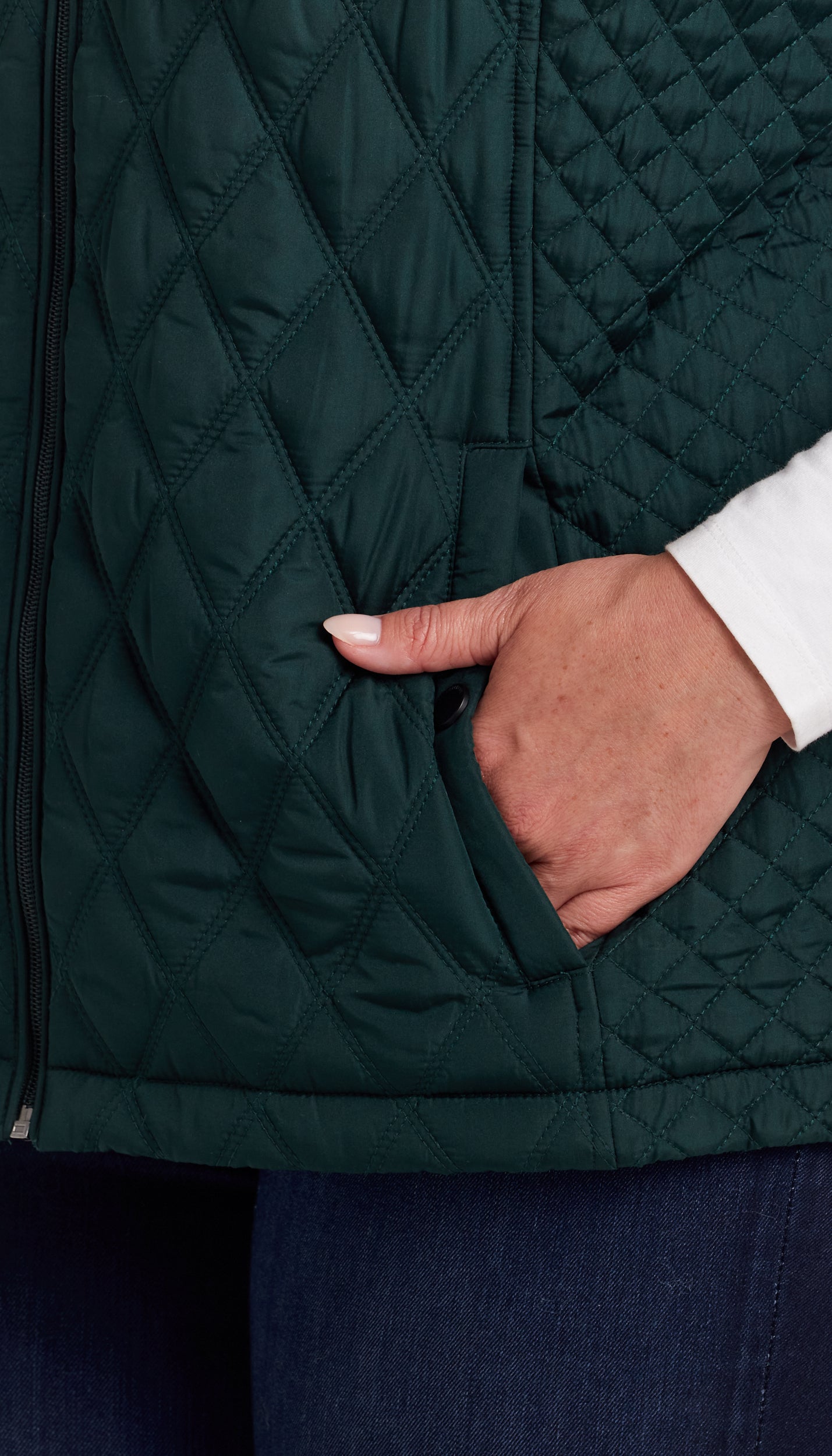 QUILTED HOODED VEST WITH PLUSH LINING