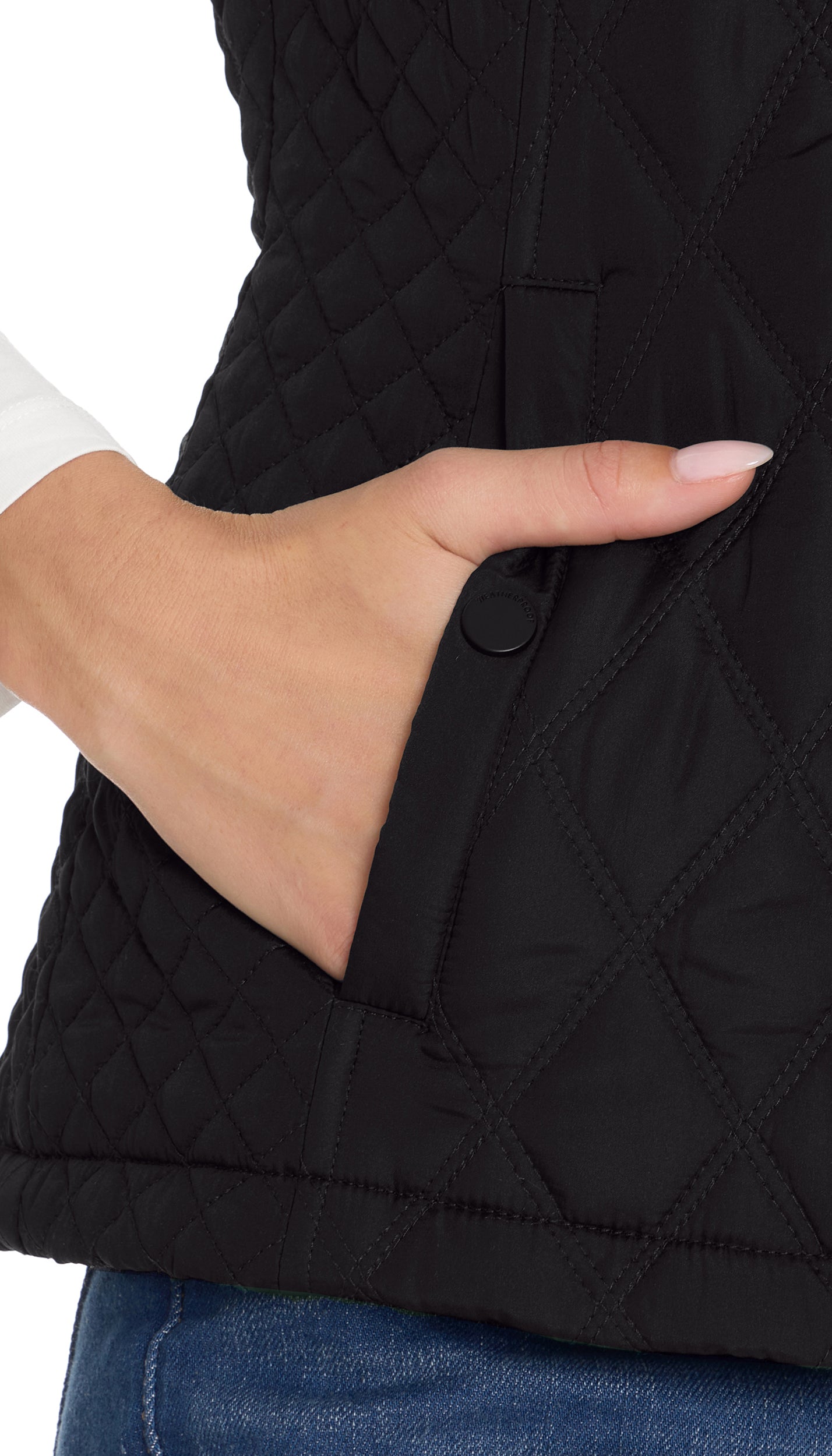 QUILTED HOODED VEST WITH PLUSH LINING