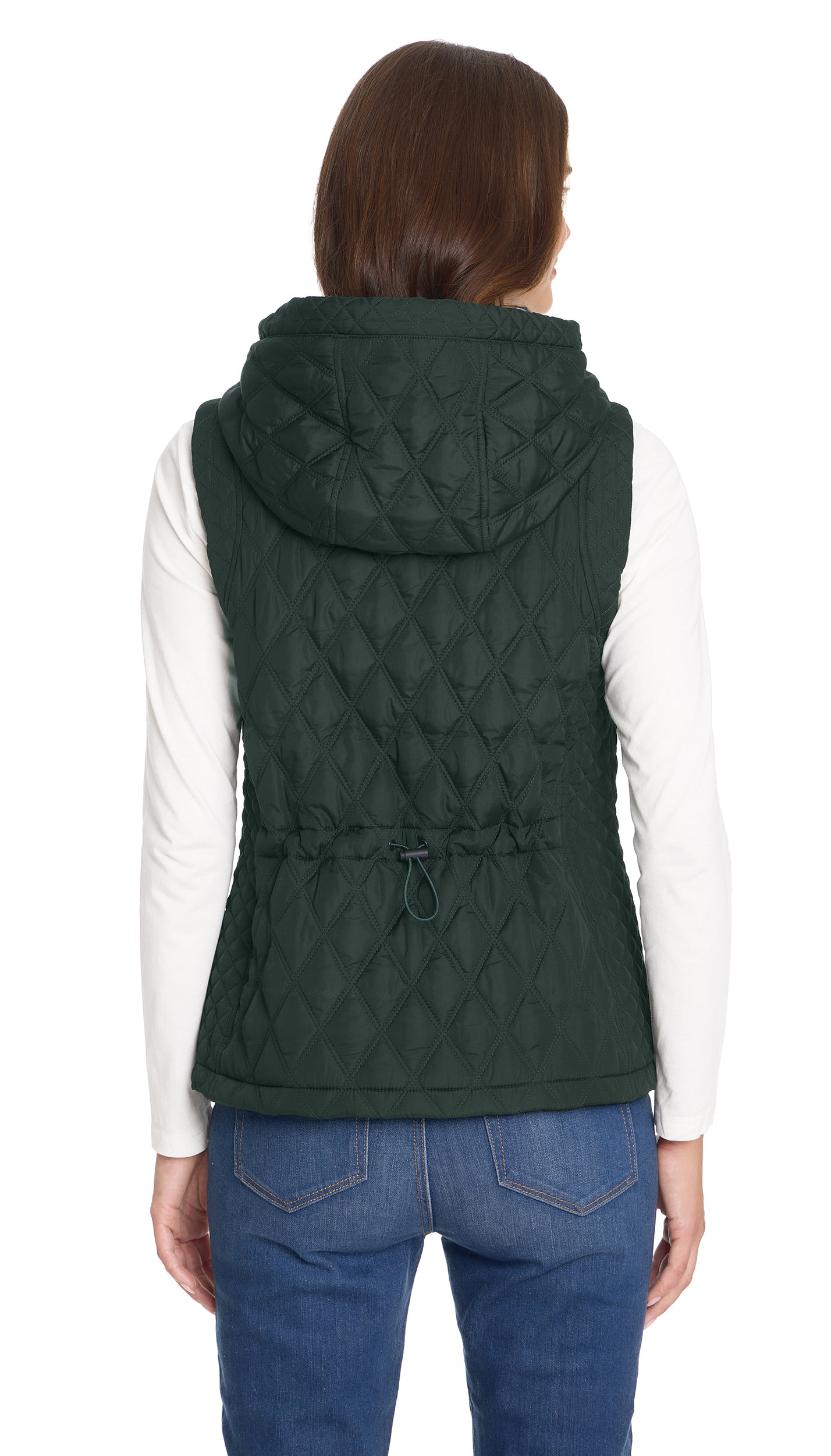 QUILTED HOODED VEST WITH PLUSH LINING
