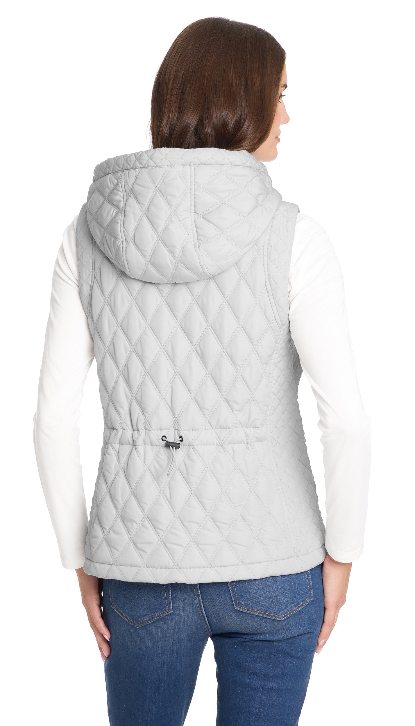 QUILTED HOODED VEST WITH PLUSH LINING