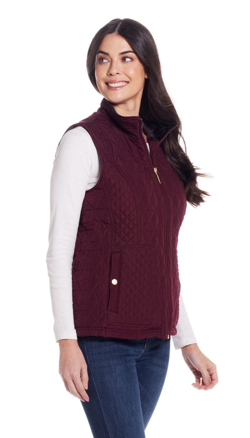 MULTI QUILTED PLUSH LINED VEST