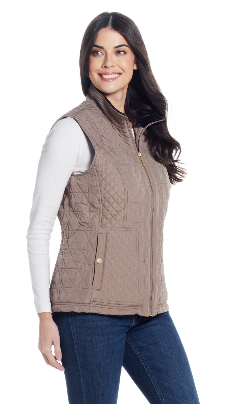 MULTI QUILTED PLUSH LINED VEST