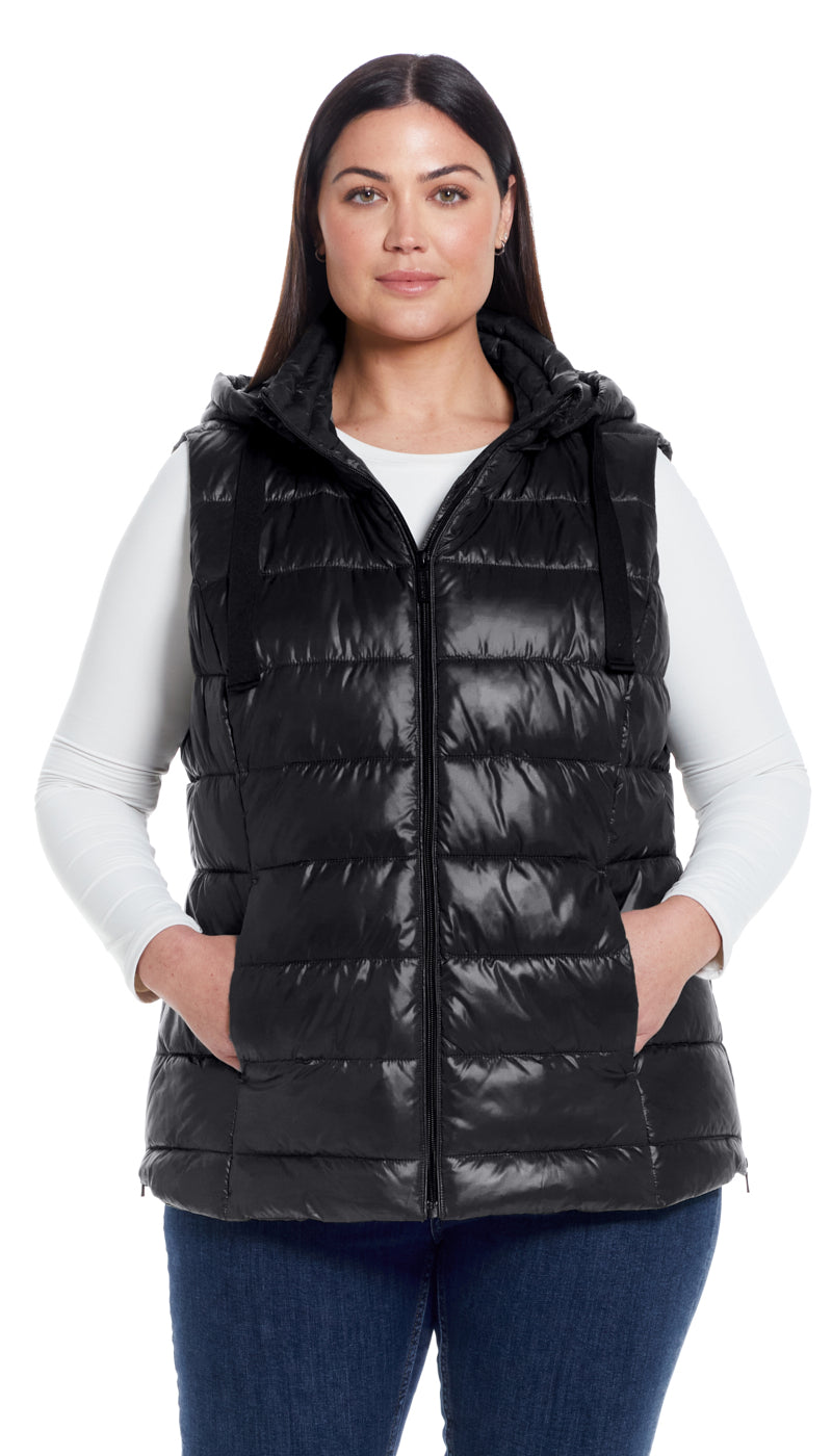 HOODED PUFFER VEST