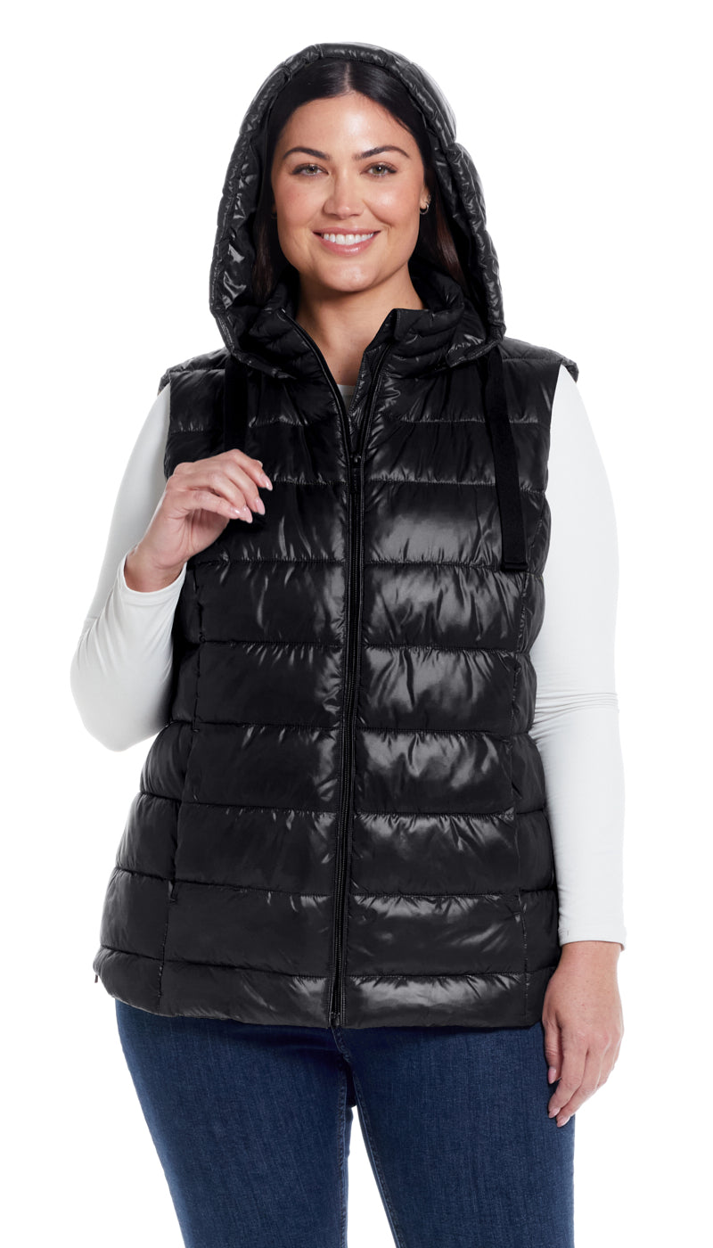 HOODED PUFFER VEST