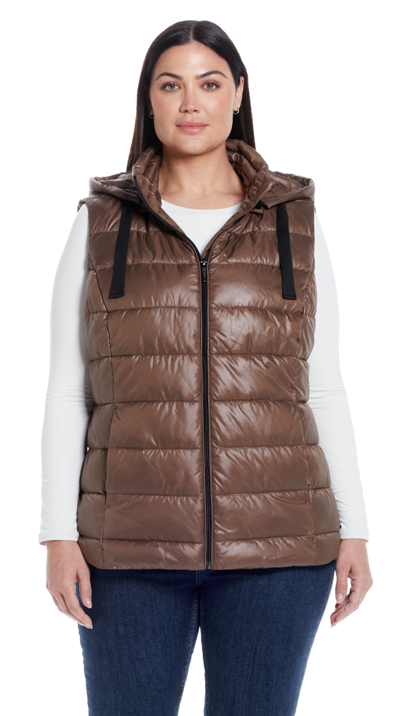 HOODED PUFFER VEST