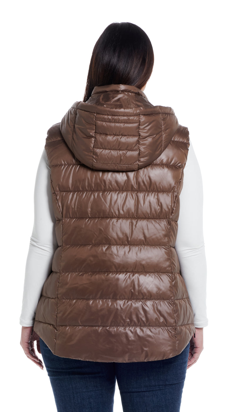 HOODED PUFFER VEST