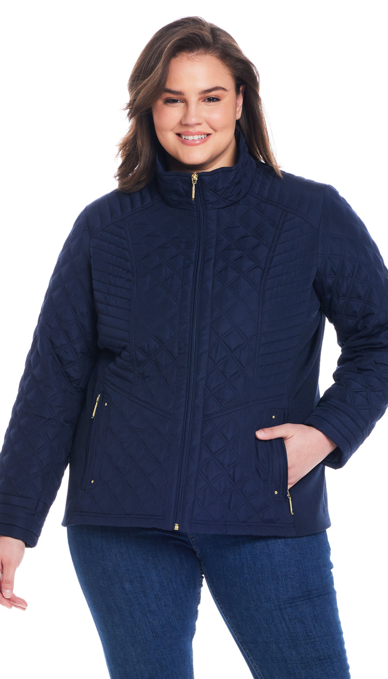 QUILTED JACKET WITH SIDE STRETCH