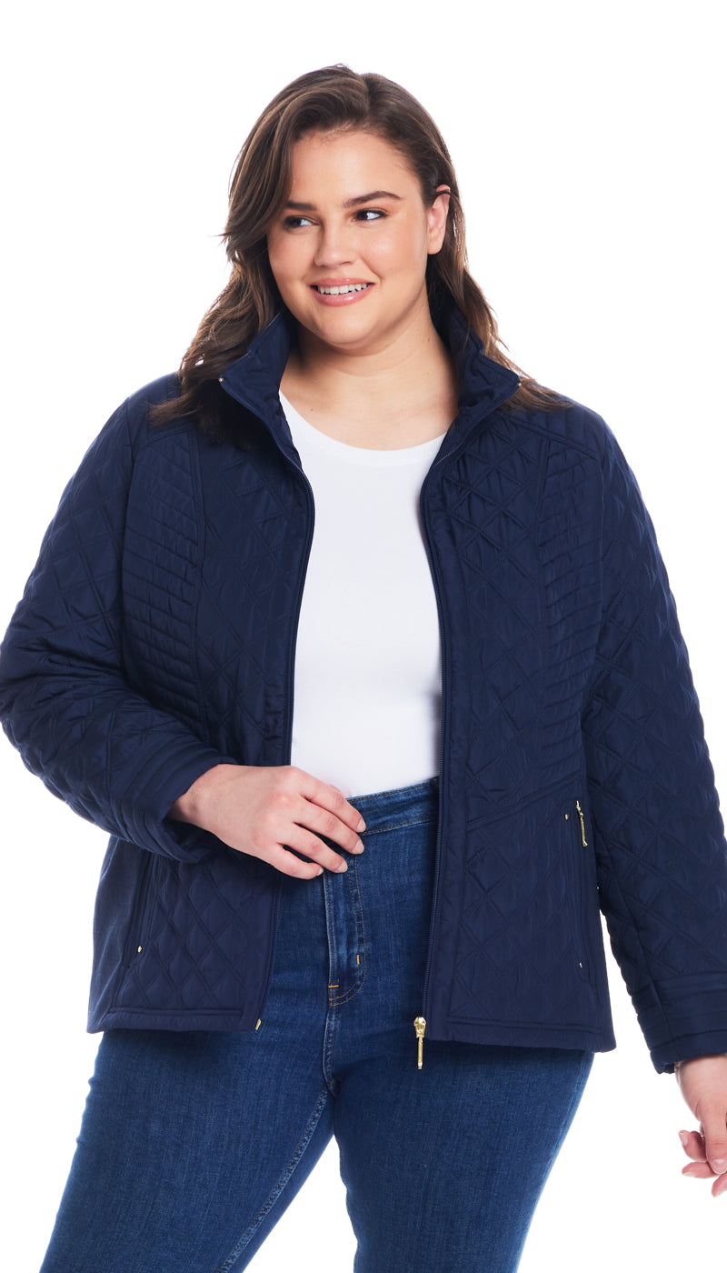 QUILTED JACKET WITH SIDE STRETCH