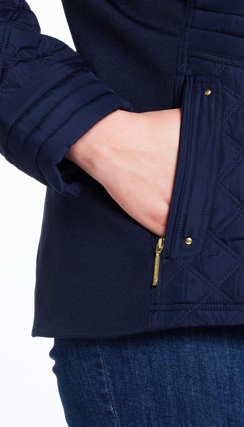 QUILTED JACKET WITH SIDE STRETCH