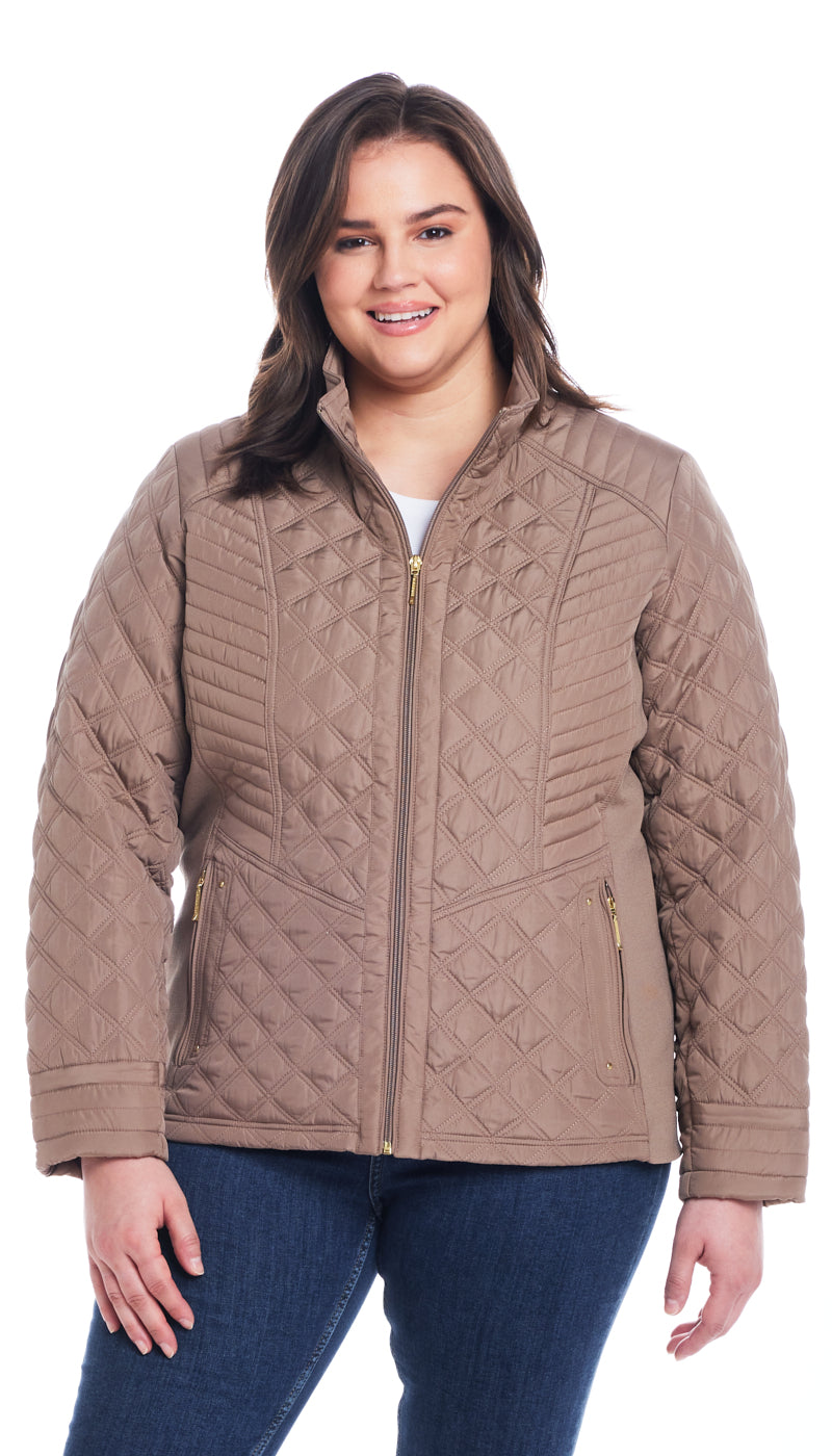 QUILTED JACKET WITH SIDE STRETCH