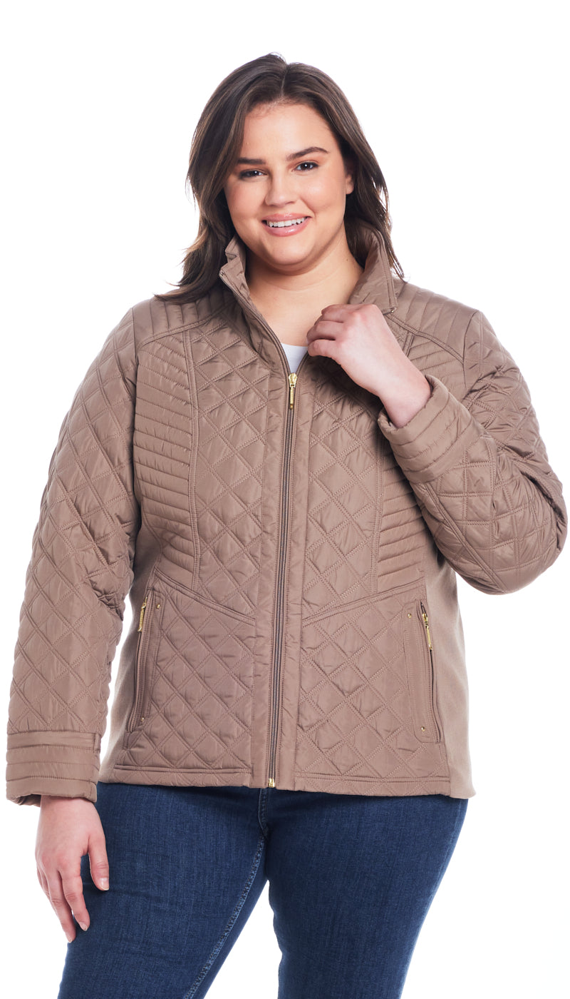 QUILTED JACKET WITH SIDE STRETCH