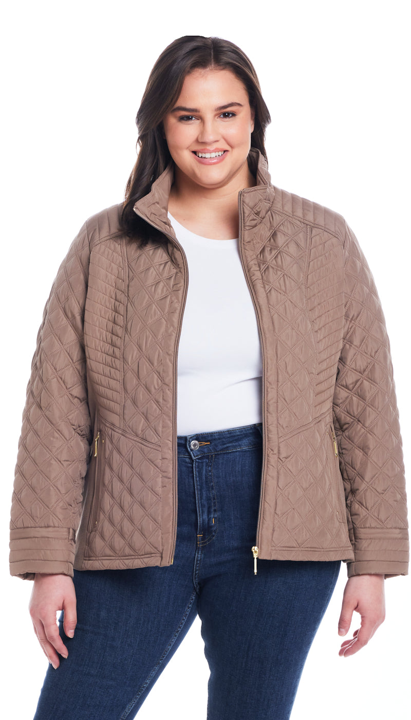 QUILTED JACKET WITH SIDE STRETCH