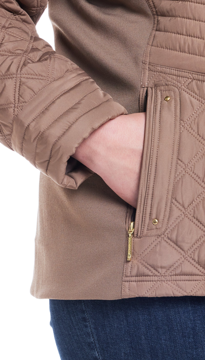 QUILTED JACKET WITH SIDE STRETCH