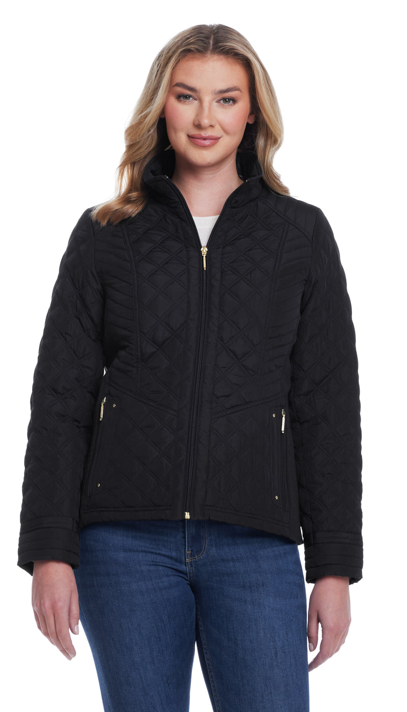 QUILTED JACKET WITH SIDE STRETCH