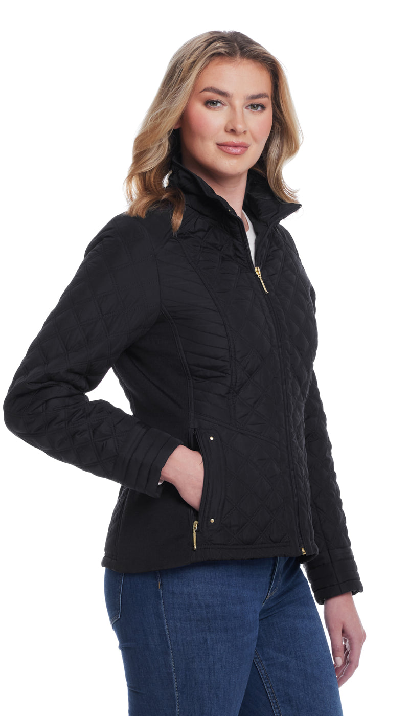 QUILTED JACKET WITH SIDE STRETCH