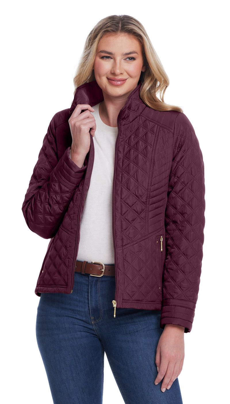 QUILTED JACKET WITH SIDE STRETCH