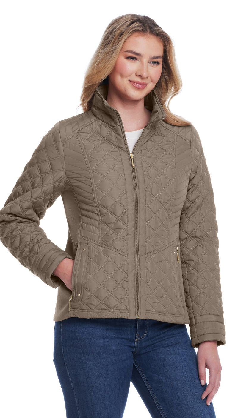 QUILTED JACKET WITH SIDE STRETCH