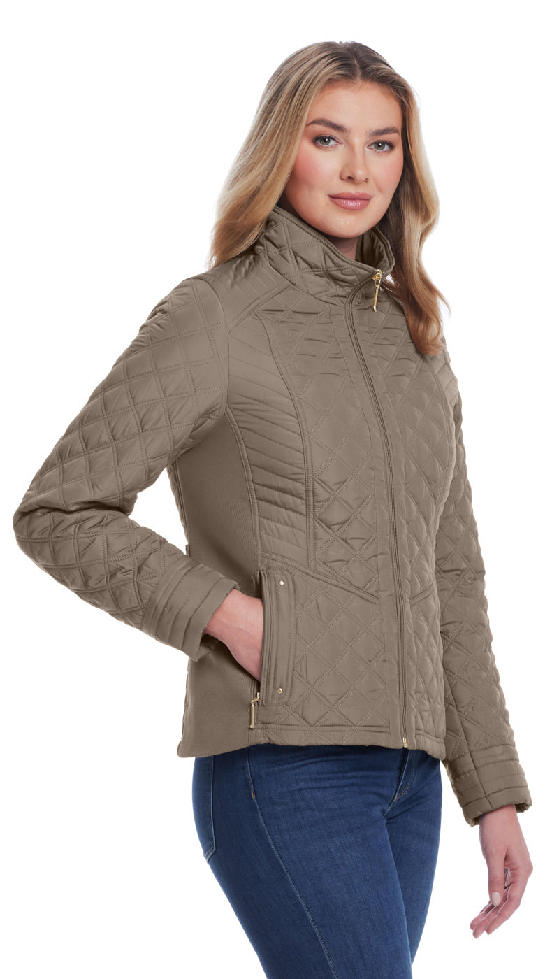 QUILTED JACKET WITH SIDE STRETCH