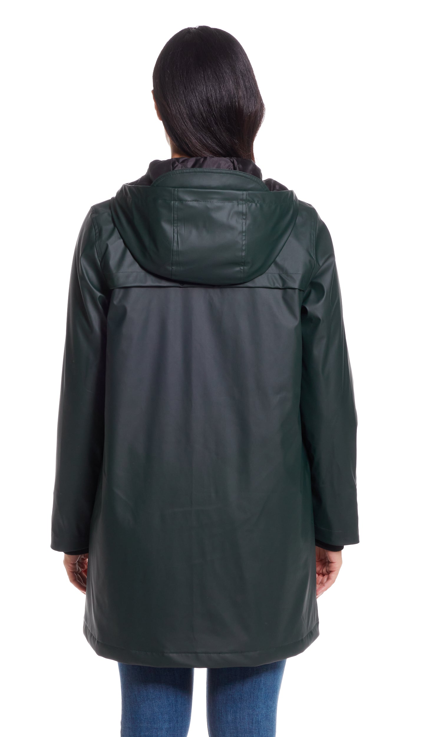 HOODED A-LINE RAIN SLICKER