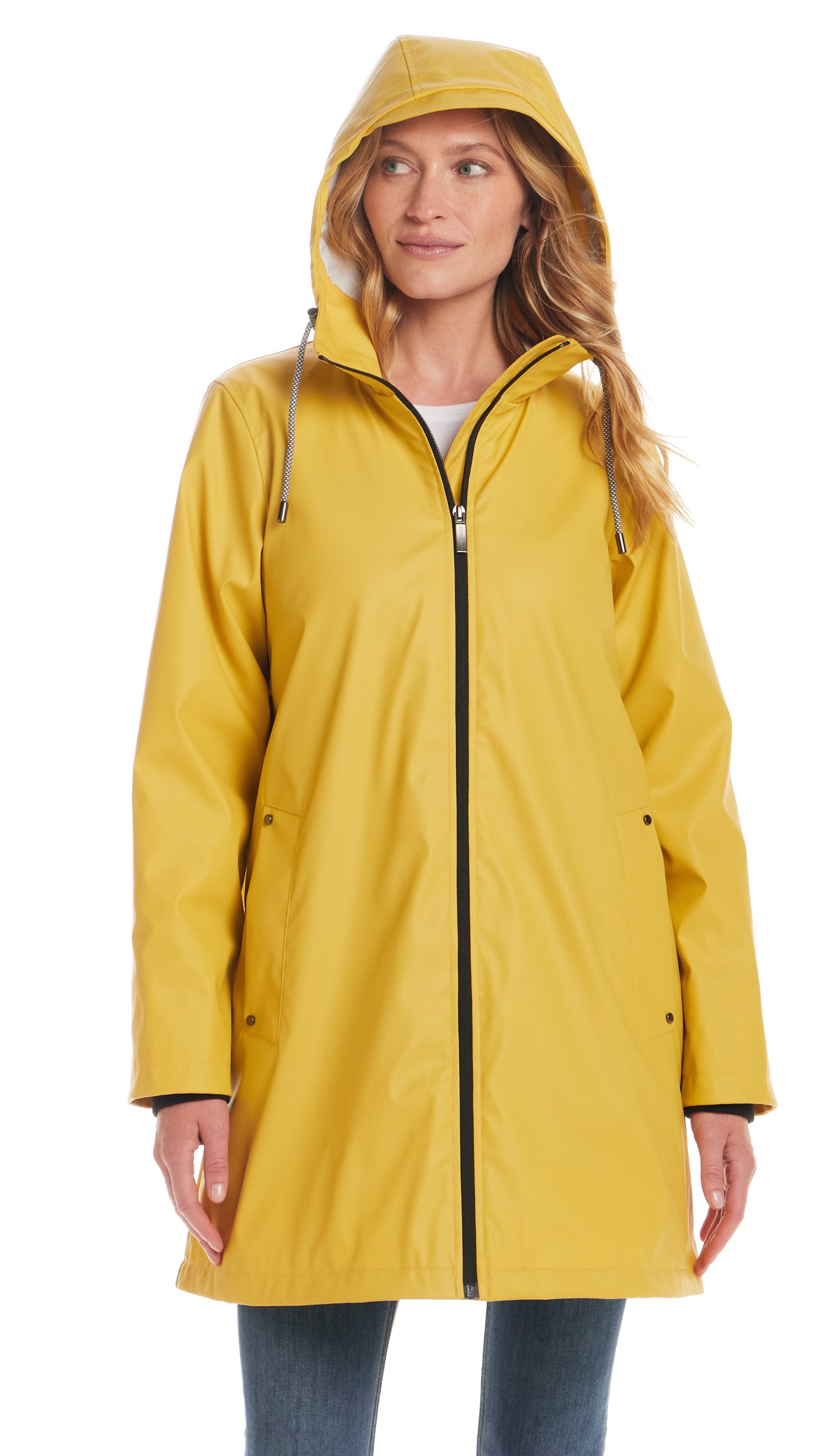HOODED A-LINE RAIN SLICKER