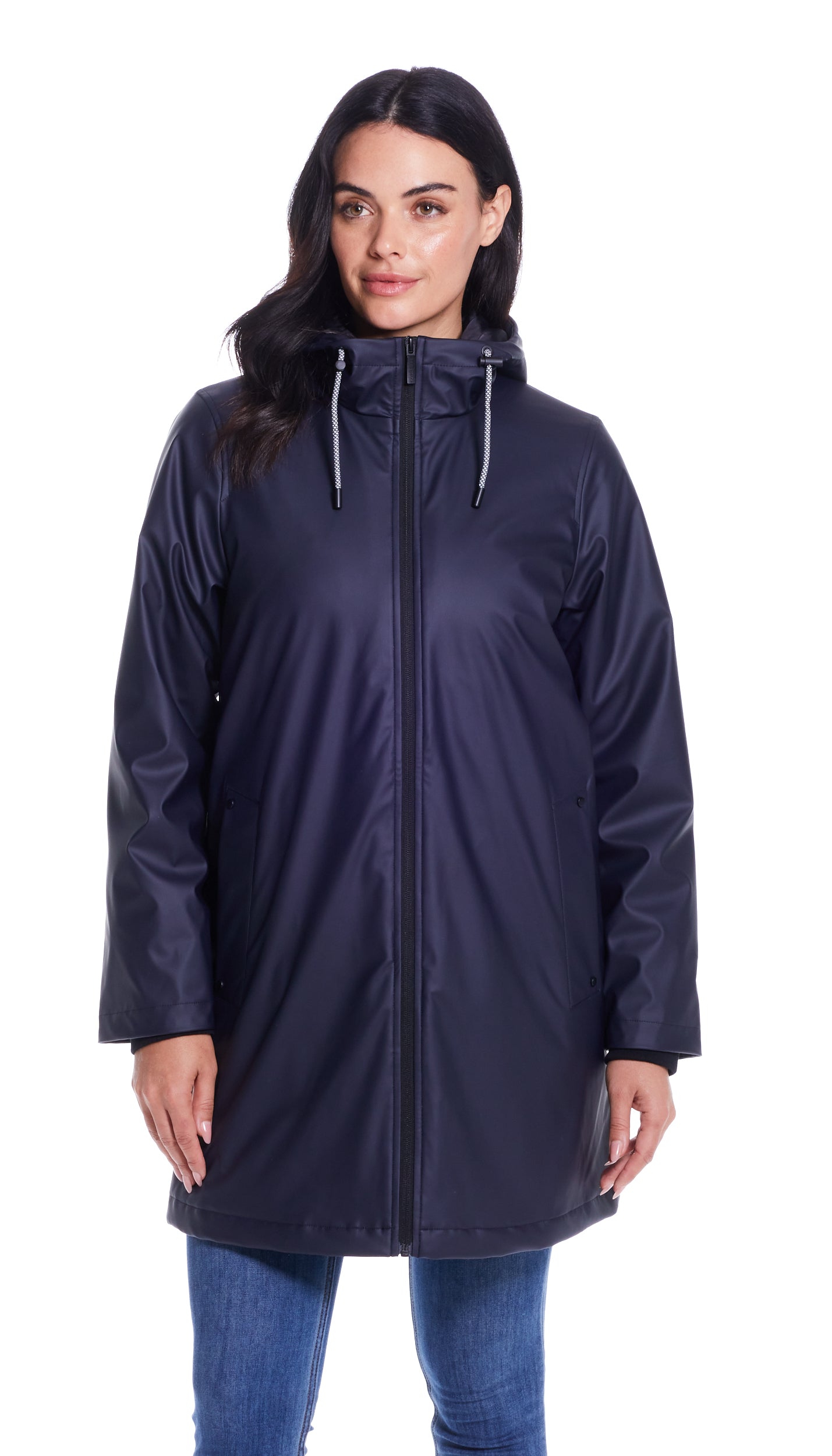 HOODED A-LINE RAIN SLICKER