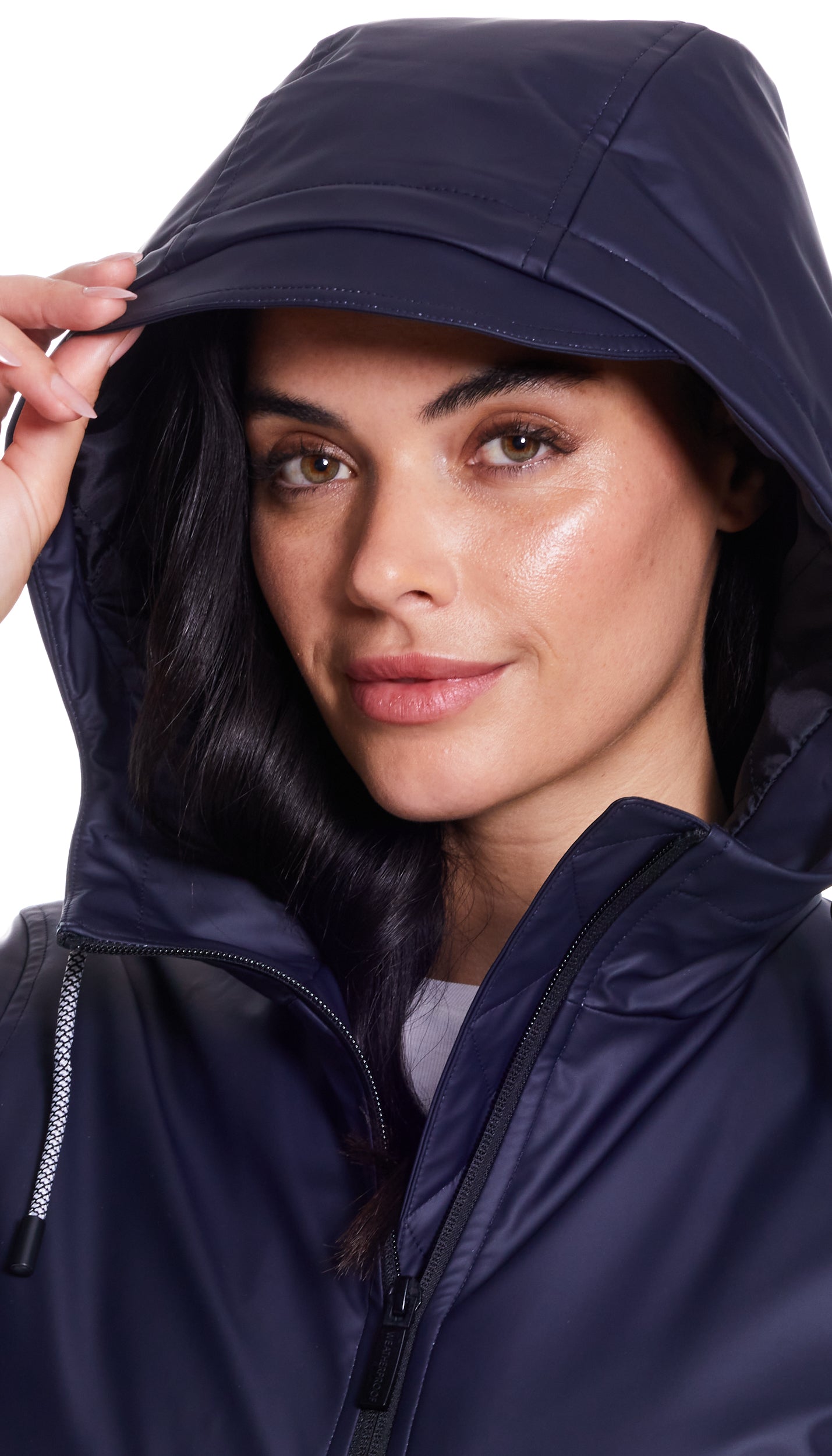 HOODED A-LINE RAIN SLICKER