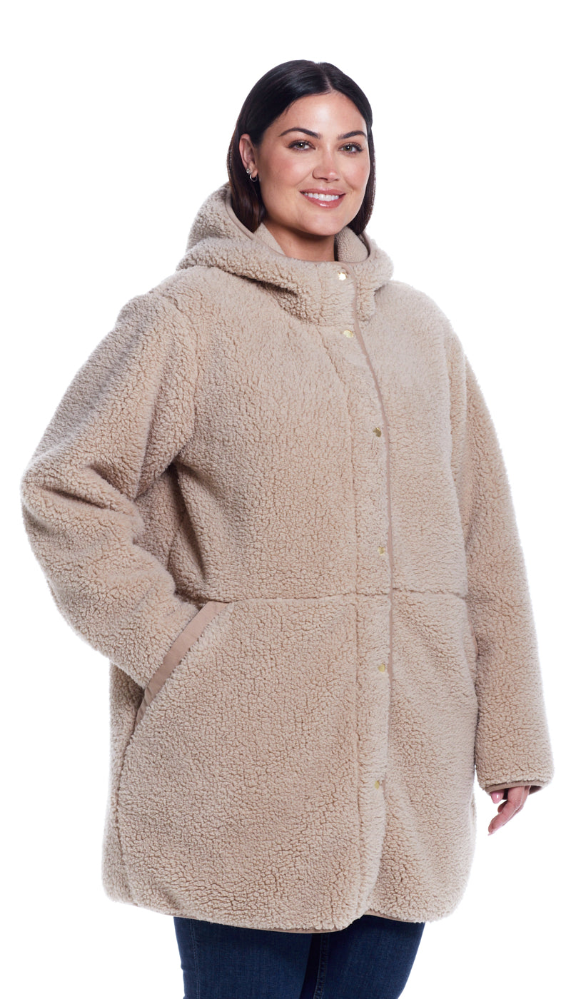 HOODED SHERPA FLEECE