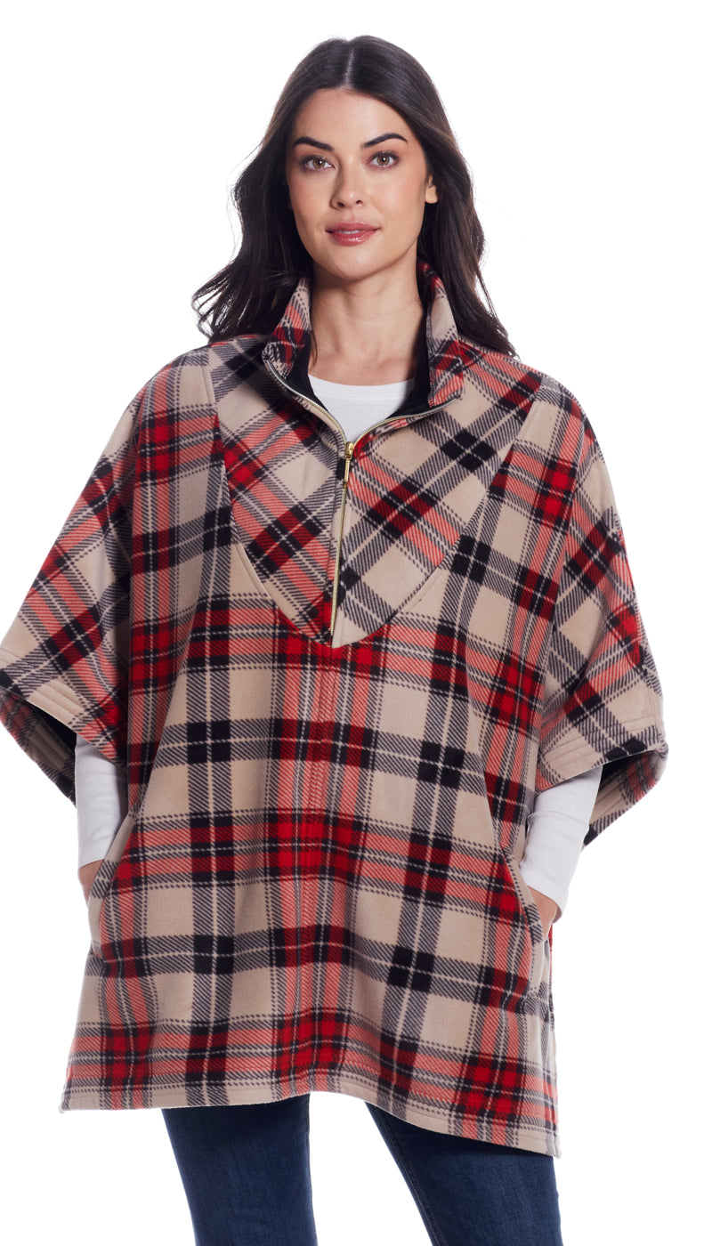 ZIP FLEECE PONCHO