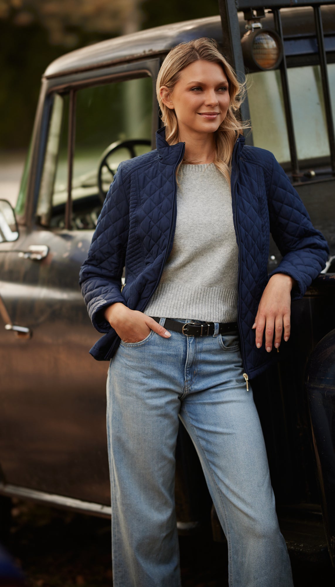 MIXED QUILTED JACKET WITH SIDE STRETCH