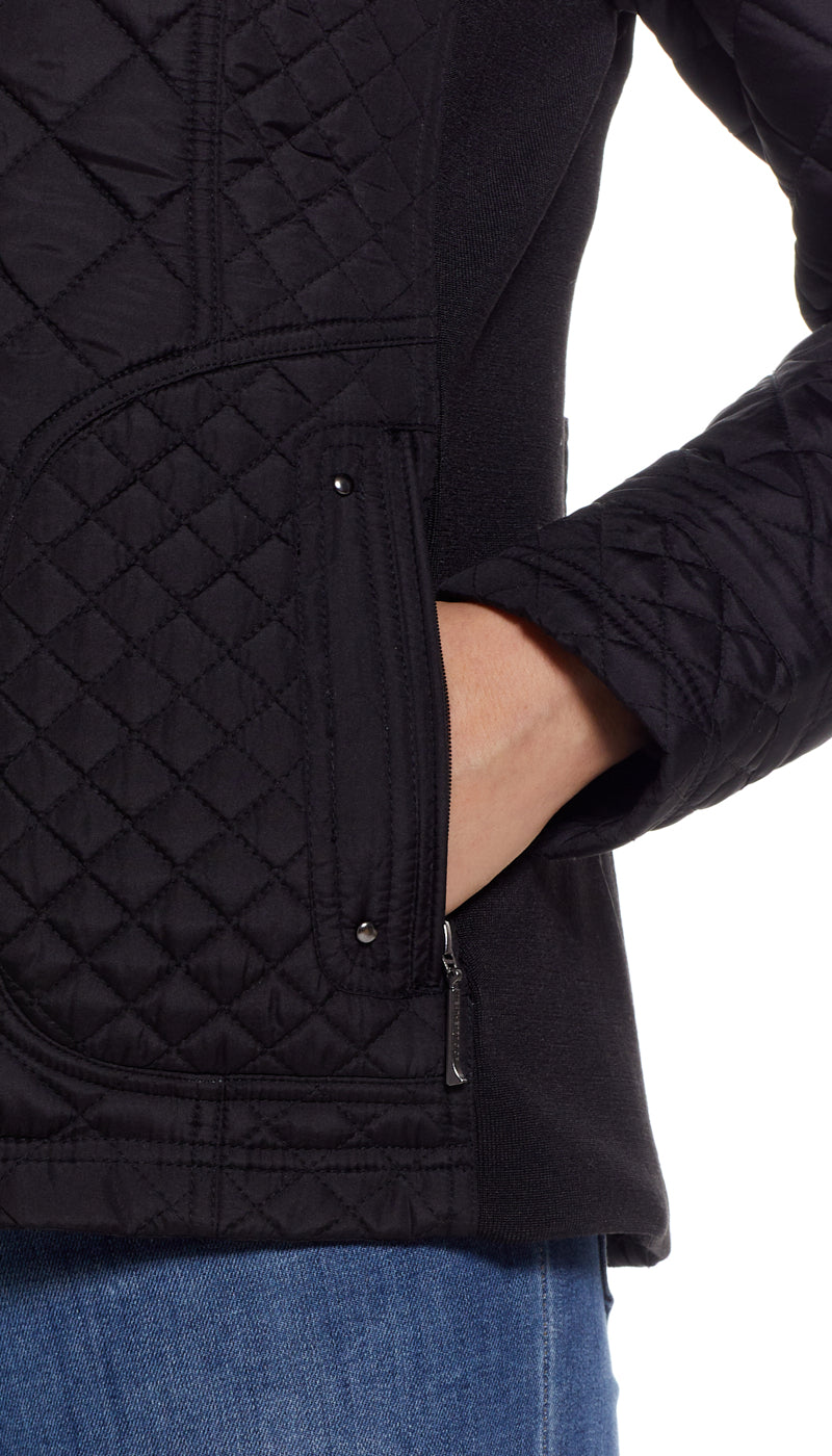 QUILTED JACKET WITH SIDE STRETCH