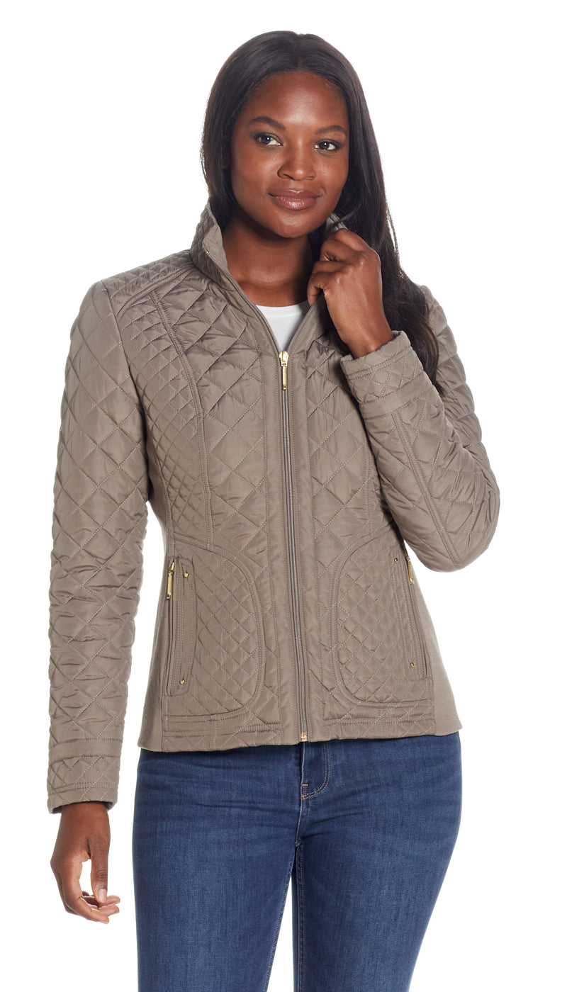 QUILTED JACKET WITH SIDE STRETCH