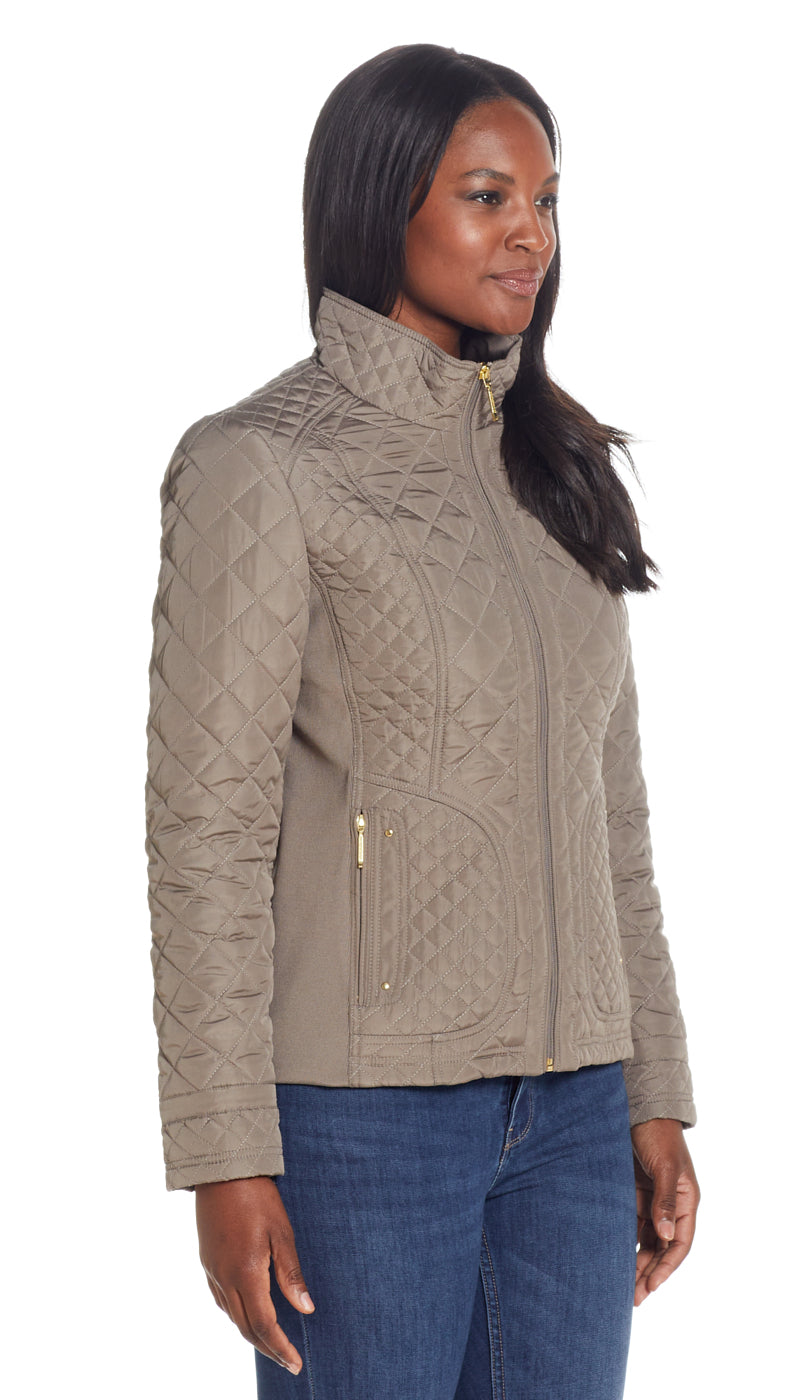 QUILTED JACKET WITH SIDE STRETCH