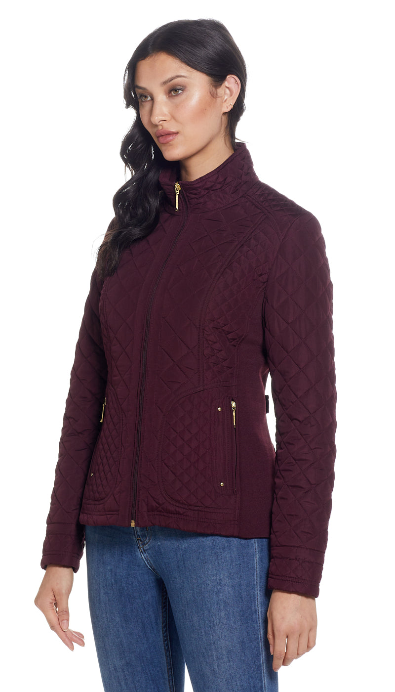 QUILTED JACKET WITH SIDE STRETCH