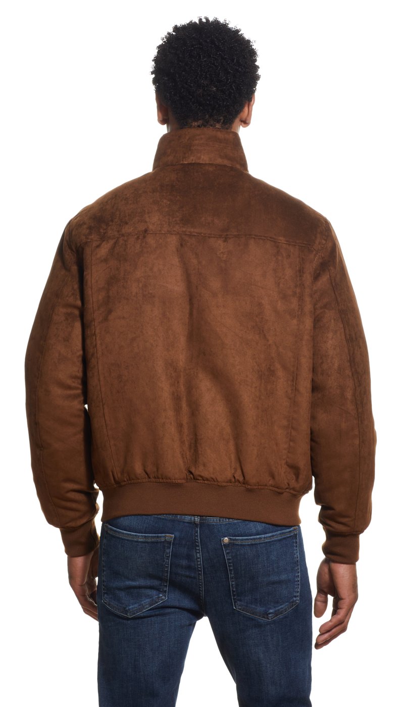 MICROSUEDE BOMBER JACKET