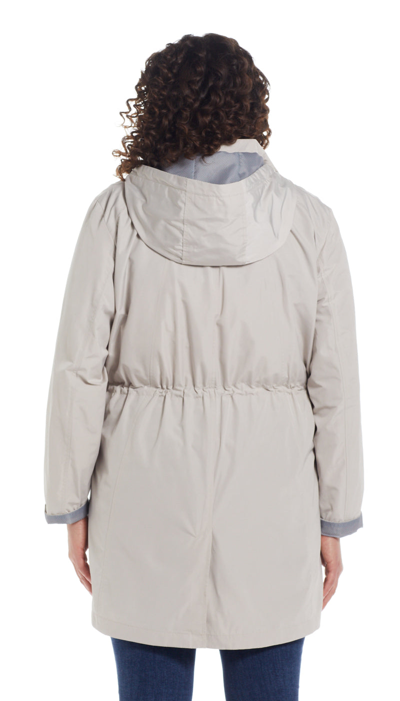 HOODED ANORAK WITH TURN BACK CUFFS