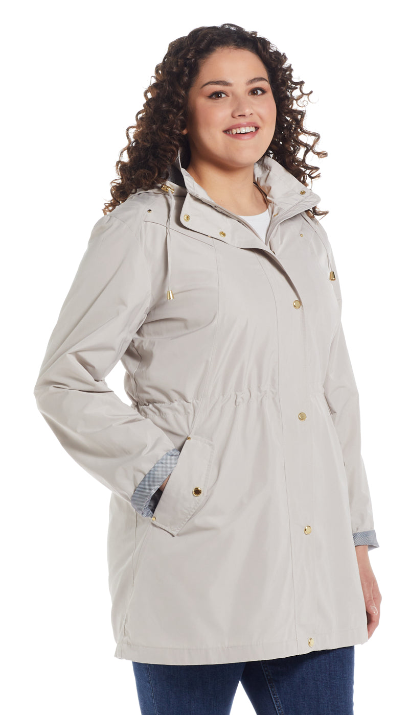 HOODED ANORAK WITH TURN BACK CUFFS