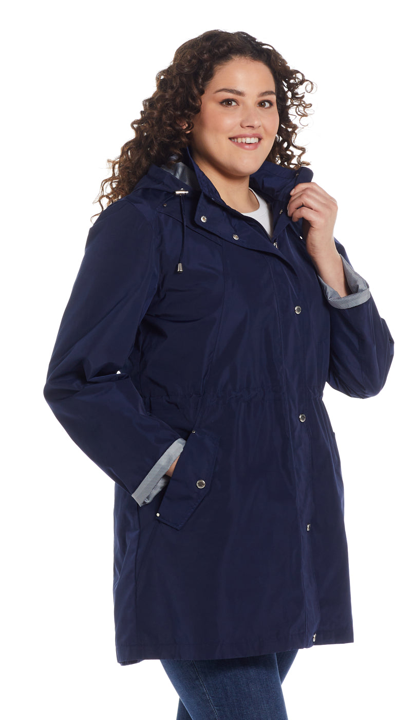 HOODED ANORAK WITH TURN BACK CUFFS