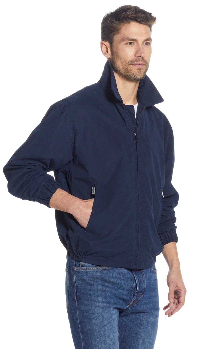 MICROFIBER ELASTIC WAIST BOMBER JACKET